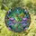 Stained Glass Frog Crown Water Lily Lotus Tiffany Style - Iridescent Jewel Tone Aquatic Mosaic Art Stained Glass Suncatcher - 1