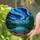 Aurora Borealis Stained Glass Starry Night Mountain Lake Pine Forest Wildflowers Stained Glass Suncatcher - 2