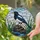 Black & White Bird Orange Beak on Rocks Stained Glass Art - Intricate Tiffany Sky Mosaic Stained Glass Suncatcher - 2