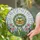 Golden Wedding Bells Ribbon Wreath Tiffany Glass Sun Rays - Wedding Anniversary Gift for Couple Stained Glass Suncatcher - 2