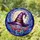 Purple Witch Hat Stained Glass Art Full Moon Lupine Flowers Twilight Landscape Jewel Tones Stained Glass Suncatcher - 1