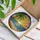 Tropical Palm Tree Sunset Ocean Beach Blooming Flowers - Stained Glass Style Art Stained Glass Suncatcher - 3