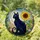 Black Cat Crescent Moon Sunflower Stained Glass - Tiffany Jewel Tone Home Gift Stained Glass Suncatcher - 1