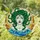 Sorrowful Medusa Stained Glass Mosaic with Coiling Green Snakes & Ocean Wave Design Stained Glass Suncatcher - 1