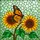 Monarch Butterfly Sunflowers Stained Glass Mosaic - Nature Inspired Jewel Tone Art Stained Glass Suncatcher - 5