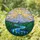 Tiffany Glass Snow-Capped Mountain Peak River Pine Tree Forest Sun Rays Sky Clouds - Nature Scenic Decor Stained Glass Suncatcher - 1