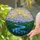 Tiffany Glass Snow-Capped Mountain Peak River Pine Tree Forest Sun Rays Sky Clouds - Nature Scenic Decor Stained Glass Suncatcher - 2