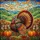 Majestic Turkey Stained Glass Art - Autumn Jewel Tone Pumpkin Wildflower Decor Stained Glass Suncatcher - 5