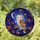 Stained Glass Barn Owl Night Sky Art - Tiffany Style Mosaic with Autumn Leaves & Crescent Moon Stained Glass Suncatcher - 1