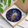 Stained Glass Barn Owl Night Sky Art - Tiffany Style Mosaic with Autumn Leaves & Crescent Moon Stained Glass Suncatcher - 3