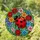 Large Red Ladybug Stained Glass Art, Tiffany Style Flower Mosaic, Jewel Tone Flowers Stained Glass Suncatcher - 1