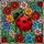 Large Red Ladybug Stained Glass Art, Tiffany Style Flower Mosaic, Jewel Tone Flowers Stained Glass Suncatcher - 5