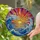 Stained Glass Ocean Wave Sunset with Radiant Sun Reflection - Tiffany Style Beach Art Stained Glass Suncatcher - 2