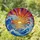 Stained Glass Ocean Wave Sunset with Radiant Sun Reflection - Tiffany Style Beach Art Stained Glass Suncatcher - 1