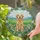 Golden Retriever Dog Stained Glass Wildflowers Tiffany Style Hills Mountains Home Decor Stained Glass Suncatcher - 2