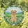 Golden Retriever Dog Stained Glass Wildflowers Tiffany Style Hills Mountains Home Decor Stained Glass Suncatcher - 1