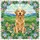 Golden Retriever Dog Stained Glass Wildflowers Tiffany Style Hills Mountains Home Decor Stained Glass Suncatcher - 5