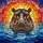 Majestic Hippopotamus Head Water Sunset Stained Glass Artwork with Tiffany Jewel Tones Stained Glass Suncatcher - 5