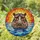 Majestic Hippopotamus Head Water Sunset Stained Glass Artwork with Tiffany Jewel Tones Stained Glass Suncatcher - 1