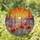 Stained Glass Wildflowers Poppies Lupine Sunset Sky Ocean Hills - Vibrant Jewel Tone Art Stained Glass Suncatcher - 1