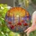 Stained Glass Wildflowers Poppies Lupine Sunset Sky Ocean Hills - Vibrant Jewel Tone Art Stained Glass Suncatcher - 2