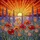 Stained Glass Wildflowers Poppies Lupine Sunset Sky Ocean Hills - Vibrant Jewel Tone Art Stained Glass Suncatcher - 5