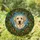 Majestic Cream Labrador Dog Stained Glass Art - Tiffany Style Organic Foliage Toadstool Stained Glass Suncatcher - 1