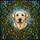 Majestic Cream Labrador Dog Stained Glass Art - Tiffany Style Organic Foliage Toadstool Stained Glass Suncatcher - 5