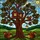 Glowing Treehouse Oak Tree Squirrels Stained Glass Style Forest Woodland Nature Art Stained Glass Suncatcher - 5