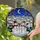 Snowmen Winter Village Night Sky Crescent Moon - Tiffany Glass Christmas Holiday Decor Stained Glass Suncatcher - 2
