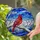 Red Cardinal Bird Snowy Branch Winter Stained Glass Tiffany Style Window Hanging Art Stained Glass Suncatcher - 2