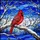 Red Cardinal Bird Snowy Branch Winter Stained Glass Tiffany Style Window Hanging Art Stained Glass Suncatcher - 5