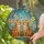 Orange Tabby Cats Wildflower Hummingbird Stained Glass Mosaic - Cat Lover Decor Gift Stained Glass Suncatcher - 2