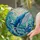 Intricate Colorful Blue Whale Stained Glass Ocean Waves Mosaic - Tiffany Style Art Stained Glass Suncatcher - 2