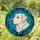 Cream Labrador Retriever Stained Glass Mosaic - Art Nouveau Leaf & Vine Tiffany Style Stained Glass Suncatcher - 1