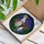 Bigfoot Riding Unicorn Flying Saucer Stained Glass Cosmic Night Sky Full Moon Pine Forest Stained Glass Suncatcher - 3