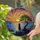 Stained Glass Black Dog Tree Sunset Seascape Artwork - Ocean Nature Lover Home Decor Gift Stained Glass Suncatcher - 2