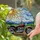 Cruiser Motorcycle Stained Glass Art - Radiant Sun Landscape Tiffany Style Jewel Tones Stained Glass Suncatcher - 2