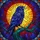 Raven Stained Glass Art - Iridescent Tiffany Style Sunburst Blue Purple Teal Jewel Tones Stained Glass Suncatcher - 5