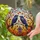 Black Ravens on Tree Branches Autumn Sunset Stained Glass Birdhouse - Jewel Tone Fall Decor Stained Glass Suncatcher - 2