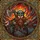 Viking Warrior Battle-Axe Horned Helmet Celtic Knot - Fiery Orange Red Gold Tiffany Style Art Stained Glass Suncatcher - 5