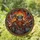 Viking Warrior Battle-Axe Horned Helmet Celtic Knot - Fiery Orange Red Gold Tiffany Style Art Stained Glass Suncatcher - 1