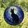 Black Cat Full Moon Stained Glass - Cosmic Galaxy Tiffany Style Cat Lover Gift Stained Glass Suncatcher - 1