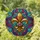 Golden Fleur-de-lis Tiffany Stained Glass Jewel Tone Embossed Metallic Scrollwork Stained Glass Suncatcher - 1