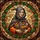 Old Witch Basket of Gifts & Autumn Pumpkins, Wreath - Tiffany Glass Style Decor Stained Glass Suncatcher - 5