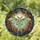 Luna Moth Stained Glass Cosmic Night Sky Autumn Leaves Full Moon Jewel Tones Stained Glass Suncatcher - 1