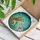 Woman Rabbit Nuzzling - Glowing Tiffany Stained Glass Flowers Aqua Teal Decor Gift Stained Glass Suncatcher - 3