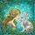 Woman Rabbit Nuzzling - Glowing Tiffany Stained Glass Flowers Aqua Teal Decor Gift Stained Glass Suncatcher - 5
