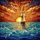 Sailboat Setting Sun Ocean Waves Layered Clouds Stained Glass Art - Tiffany Style Home Decor Stained Glass Suncatcher - 5