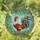 Majestic Rooster Stained Glass Tiffany Art - Crescent Moon Teal Sky Ornate Intricate Foliage Stained Glass Suncatcher - 1